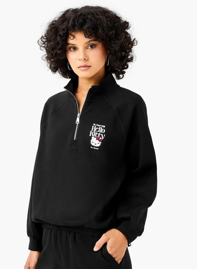 SP Characters Sweatshirt with Hello Kitty Embroidery Cotton